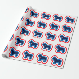 French Bulldog Red White And Blue 4th Of July Wrapping Paper