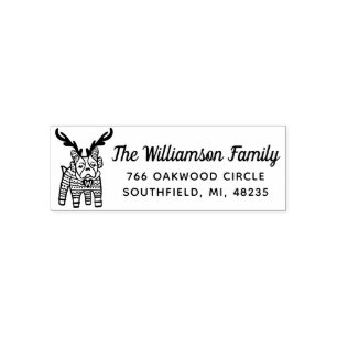 French Bulldog Reindeer Wearing Festive Sweater Self-inking Stamp