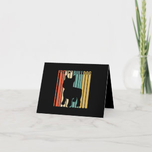 French Bulldog Retro 1970s Dog Silhouette Frenchie Card
