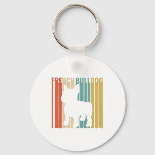 French Bulldog Retro 1970s Gift For Mum Dog Lover Key Ring