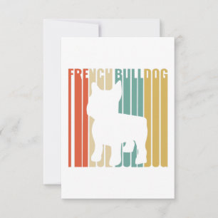 French Bulldog Retro 1970s Gift For Mum Dog Lover RSVP Card