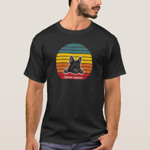 French Bulldog Retro Vintage Colourful Sunset Pupp T-Shirt