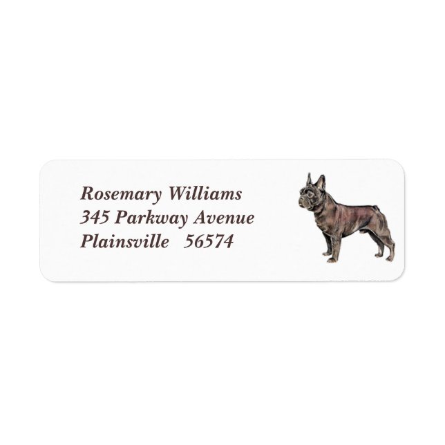 French Bulldog Return Address Label (Front)