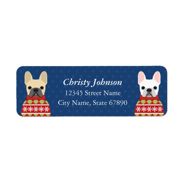 French Bulldog Return Address Labels (Front)
