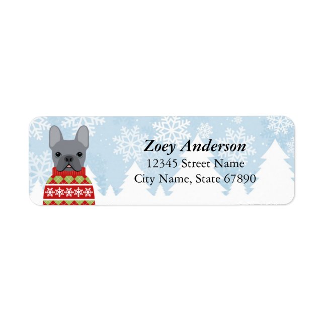 French Bulldog Return Address Labels (Front)