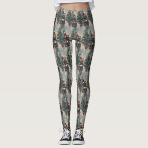 French Bulldog Riding Motorcycle Christmas Leggings