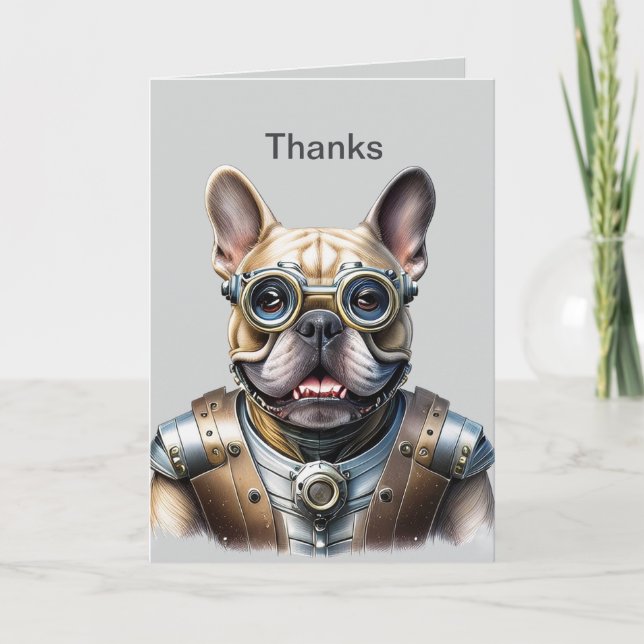 French Bulldog Robot Father's Day Invitation (Front)