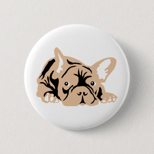 French Bulldog rose 6 Cm Round Badge