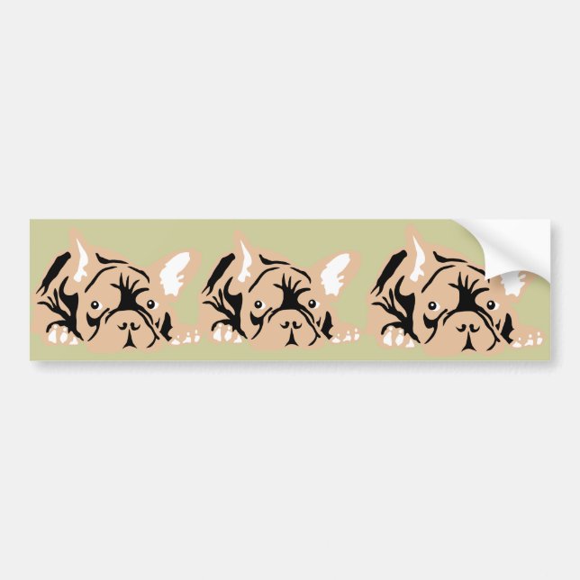 French Bulldog rose Bumper Sticker (Front)