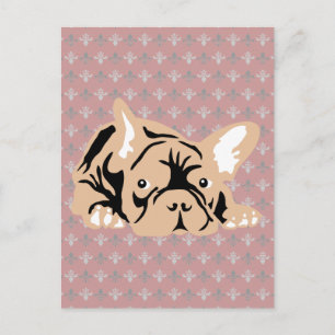 French Bulldog rose Postcard
