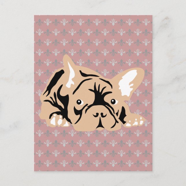 French Bulldog rose Postcard (Front)