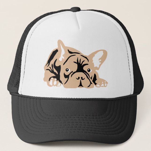 French Bulldog rose Trucker Hat (Front)