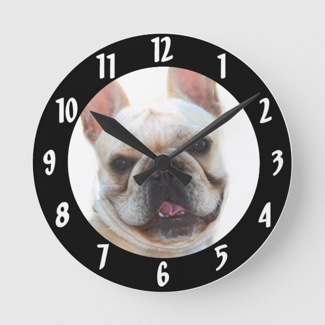 French Bulldog Round Clock (Front)