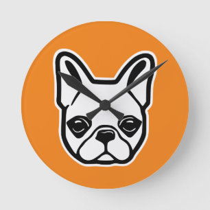 French Bulldog Round Clock