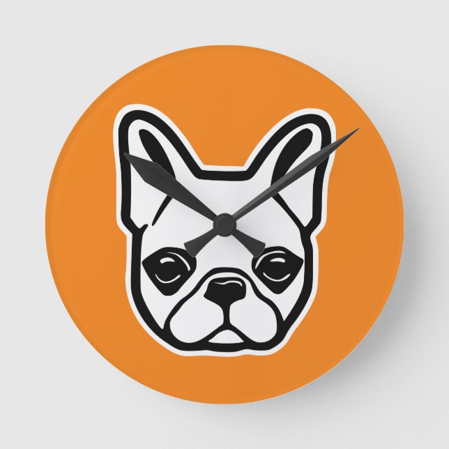 French Bulldog Round Clock (Front)