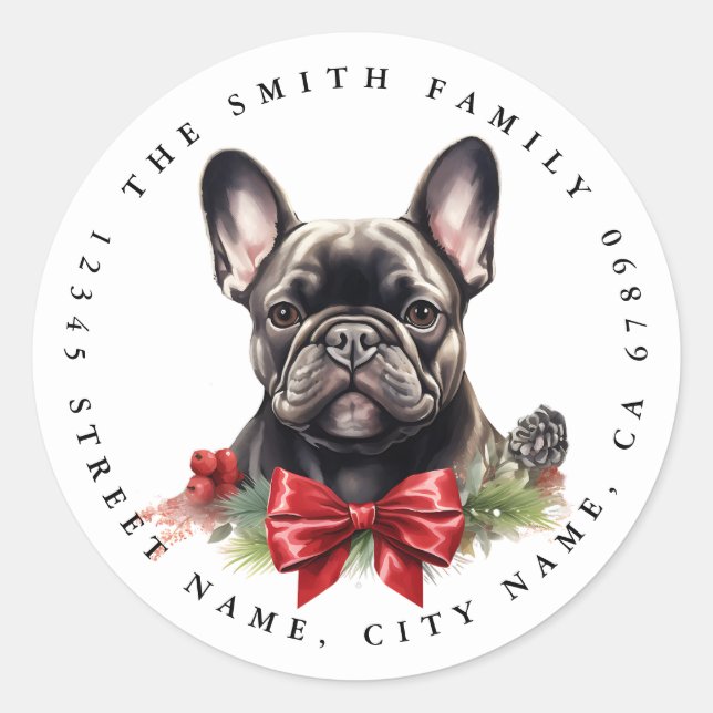 French Bulldog Round Stickers (Front)