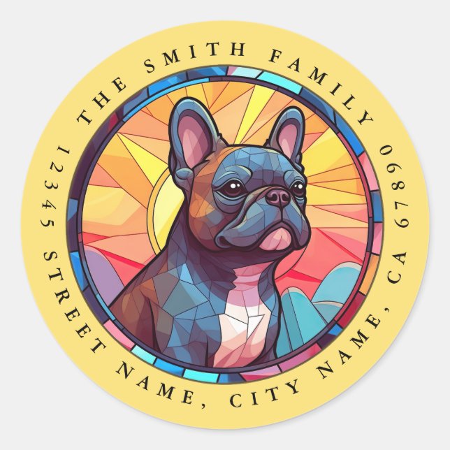 French Bulldog Round Stickers (Front)