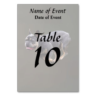 French Bulldog Runing Table Number