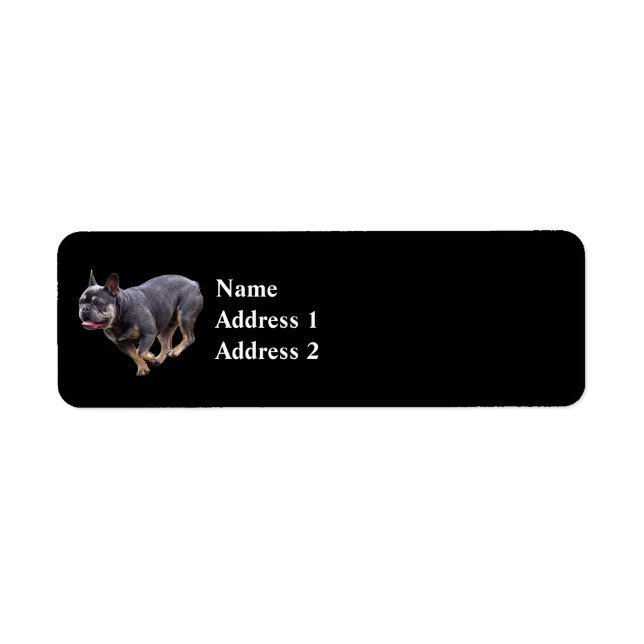 French Bulldog Running Return Address Label (Front)