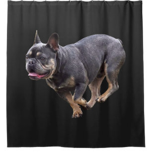 French Bulldog Running Shower Curtain