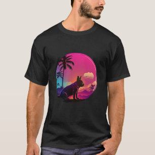 French Bulldog s Retro Synthwave Aesthetic T-Shirt