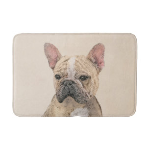 French Bulldog (Sable) Painting - Cute Original Do Bath Mat