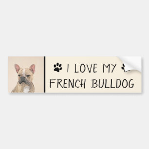 French Bulldog (Sable) Painting - Cute Original Do Bumper Sticker