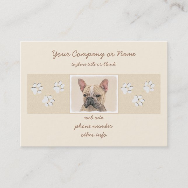 French Bulldog (Sable) Painting - Cute Original Do Business Card (Front)