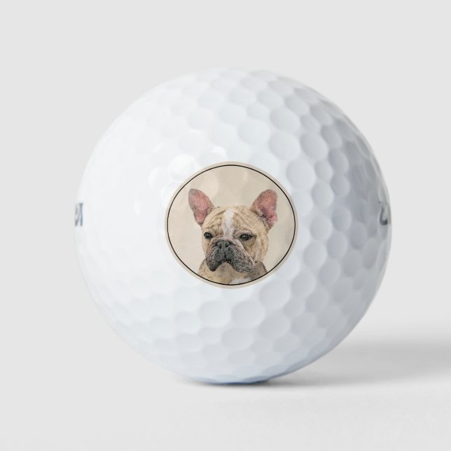 French Bulldog (Sable) Painting - Cute Original Do Golf Balls (Front)