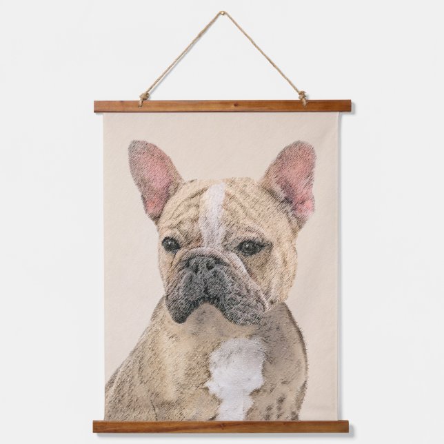 French Bulldog (Sable) Painting - Cute Original Do Hanging Tapestry (Front)