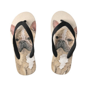 French Bulldog (Sable) Painting - Cute Original Do Kid's Thongs