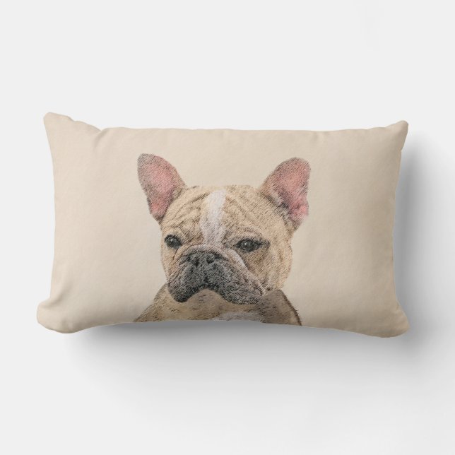 French Bulldog (Sable) Painting - Cute Original Do Lumbar Cushion (Front)