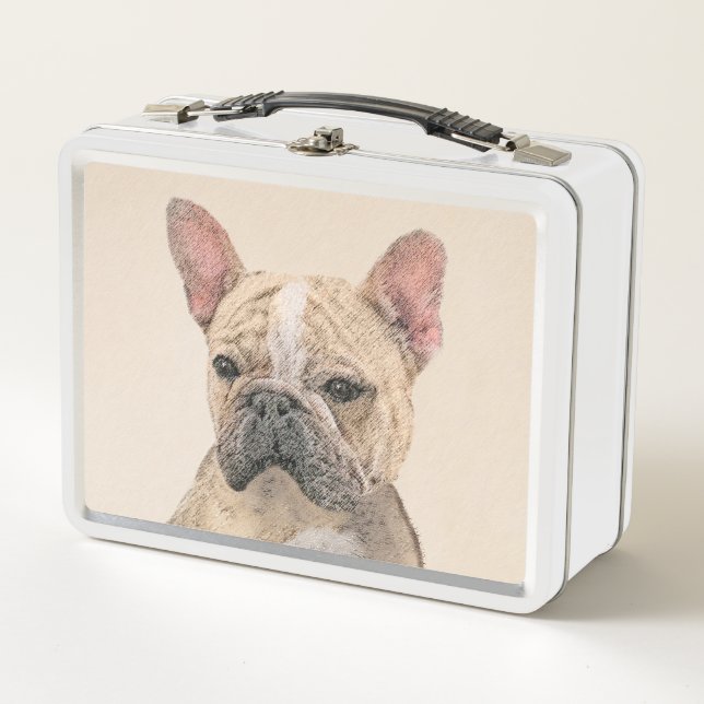 French Bulldog (Sable) Painting - Cute Original Do Metal Lunch Box (Front)