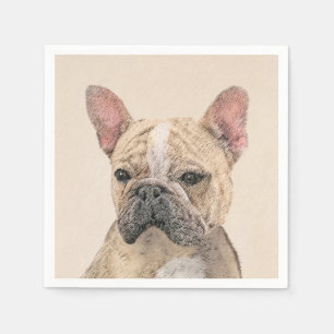 French Bulldog (Sable) Painting - Cute Original Do Napkin