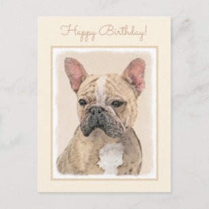 French Bulldog (Sable) Painting - Cute Original Do Postcard