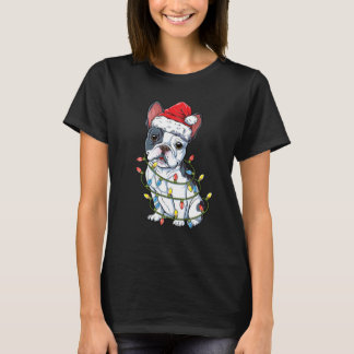 French Bulldog Santa Christmas Tree Lights Xmas Gi T-Shirt