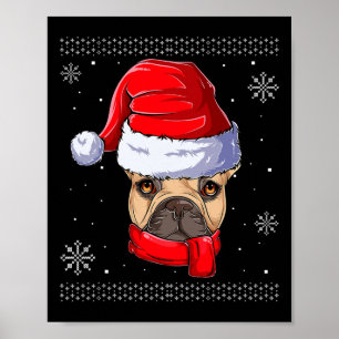 French Bulldog Santa Claus Apparel Poster