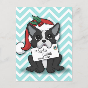 French bulldog Santa Claus Holiday Postcard