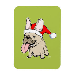 French Bulldog Santa Clause - Funny Dog Christmas Magnet