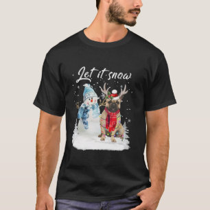 French Bulldog Santa Dog Christmas Snowman Xmas Pa T-Shirt