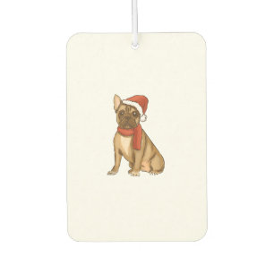 French Bulldog Santa Hat - Funny Christmas Car Air Freshener