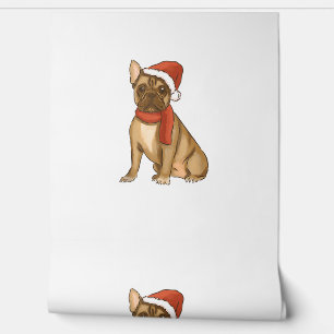 French Bulldog Santa Hat - Funny Christmas Wallpaper