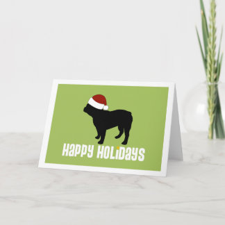 French Bulldog Santa Hat Holiday Card