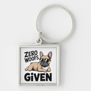 French Bulldog Sarcastic Antisocial Frenchie Dog Key Ring