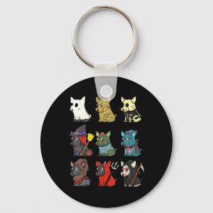 French Bulldog Scary Costumes Halloween Key Ring