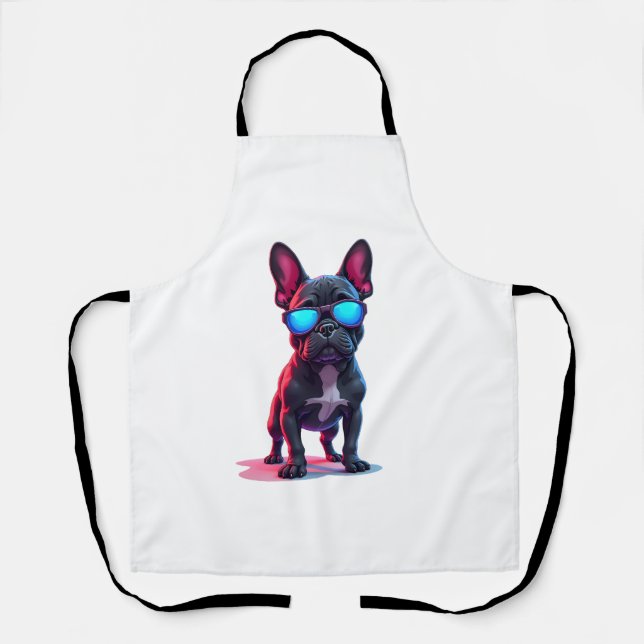 French Bulldog SciFi Wearing Cool Sunglasses Apron (Front)