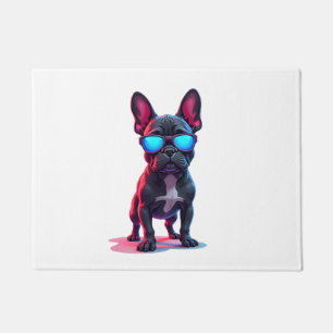 French Bulldog SciFi Wearing Cool Sunglasses Doormat