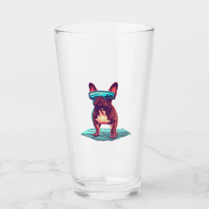 French Bulldog SciFi Wearing Cool Sunglasses Glass
