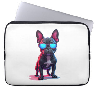 French Bulldog SciFi Wearing Cool Sunglasses Laptop Sleeve