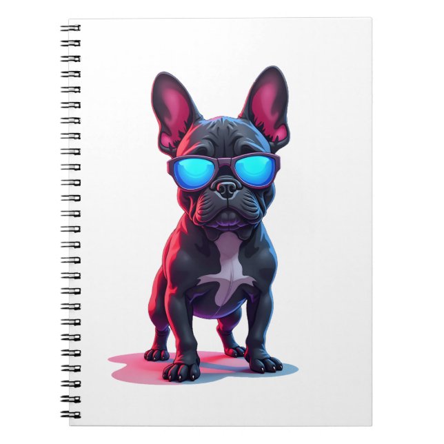 French Bulldog SciFi Wearing Cool Sunglasses Notebook (Front)
